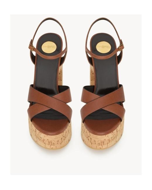 Saint Laurent Brown Bianca Platform Sandals