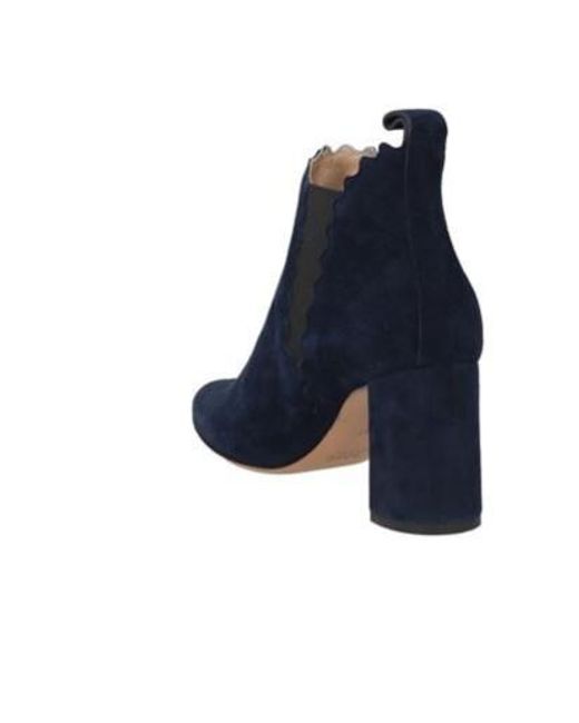 Chloé Blue Minimalist Solid-Colored Ankle Boots
