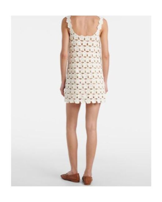 Staud Natural Hoya Floral Crochet Cotton Minidress