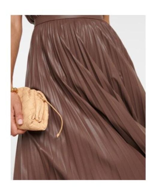 Altuzarra Brown Sif Pleated Faux Leather Maxi Skirt