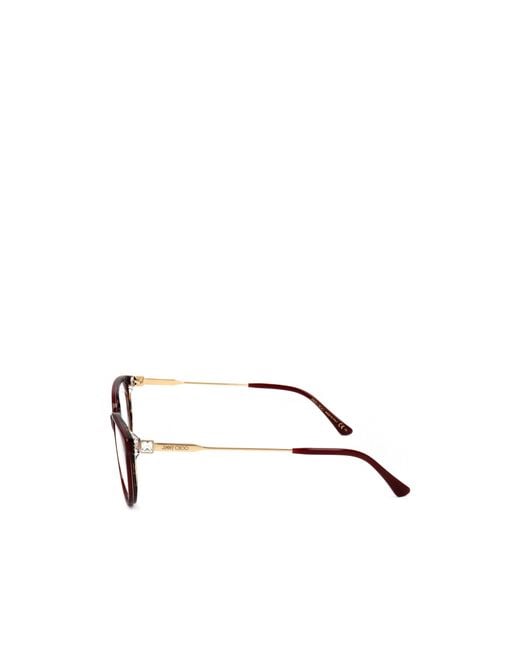 Jimmy Choo White Eyewear Rectangular Frame Glasses