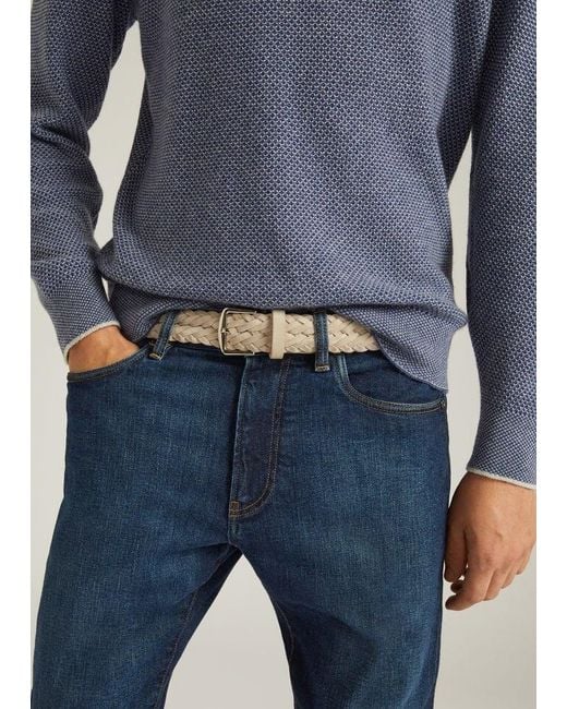 Loro Piana White Alsavel Buckle Belt for men