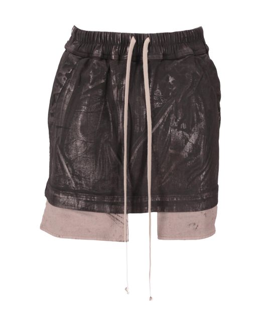 Rick Owens Black Fog Drawstring Mini Skirt
