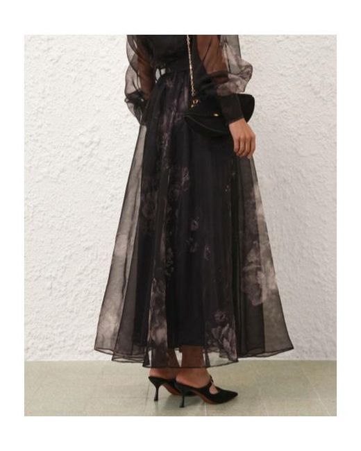 Zimmermann Black Hypnotic Maxi Skirt