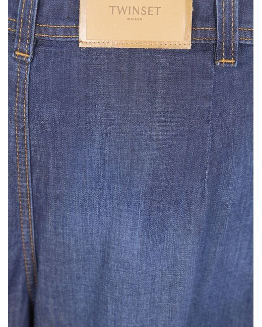 Twinset Blue Stitched Palazzo Jeans