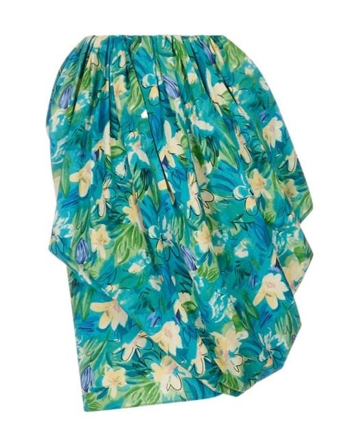 Chloé Blue Chloé Draped Printed Skirt