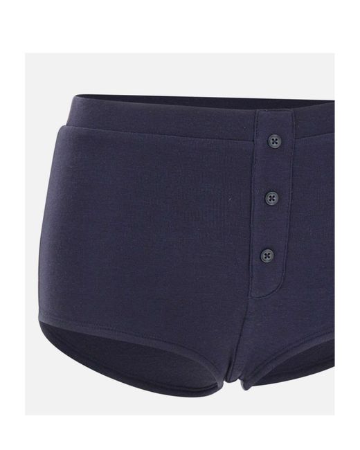 Entire studios Blue Limone Buttoned Booty Shorts