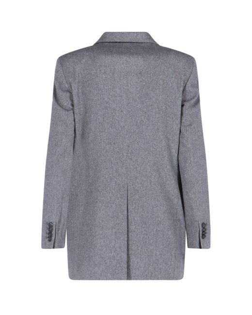 Tagliatore Gray Jamine Double-Breasted Cashmere Blazer