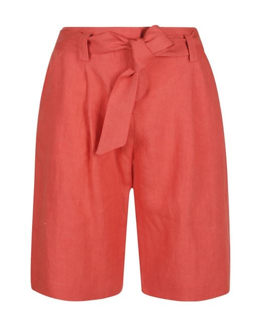 Eleventy Red Knee-Length Drawstrig Shorts