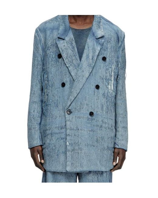DIESEL Blue D-Pekka Double Breasted Blazer