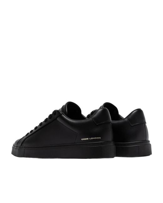 Crime London Black Lace-Up Low-Top Casual Shoes for men