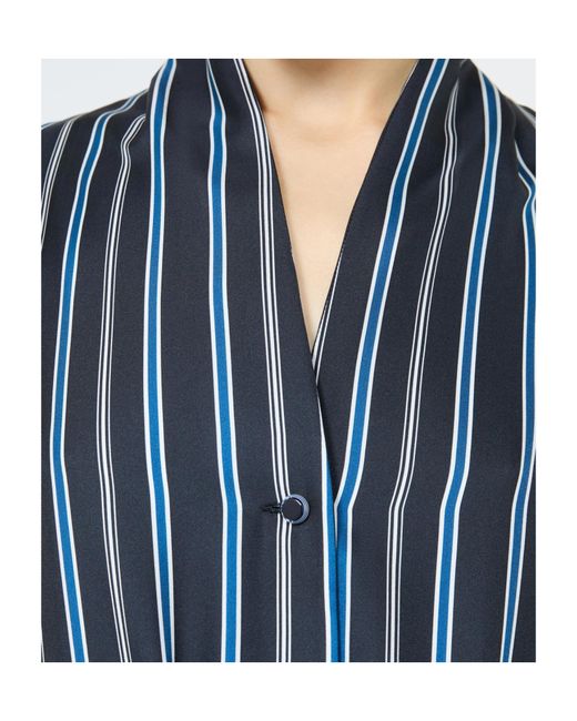 Max Mara Blue Printed Twill Shirt Dress
