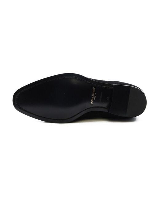 Saint Laurent Black Wyatt 30 Suede Ankle Boots for men