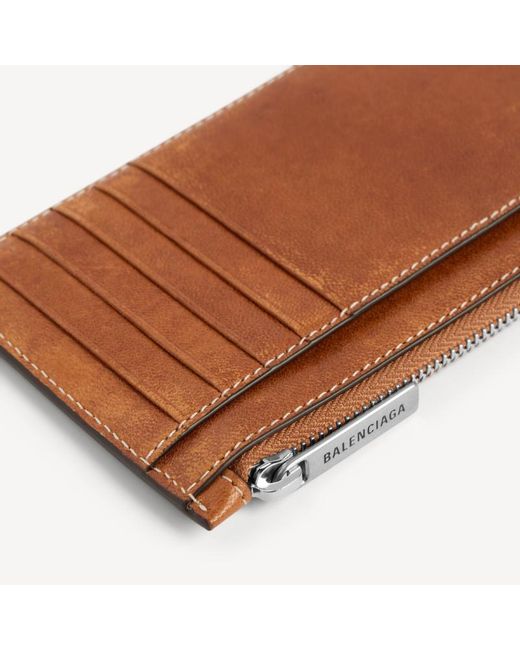 Balenciaga Brown Envelope Long Coin And Card Holder