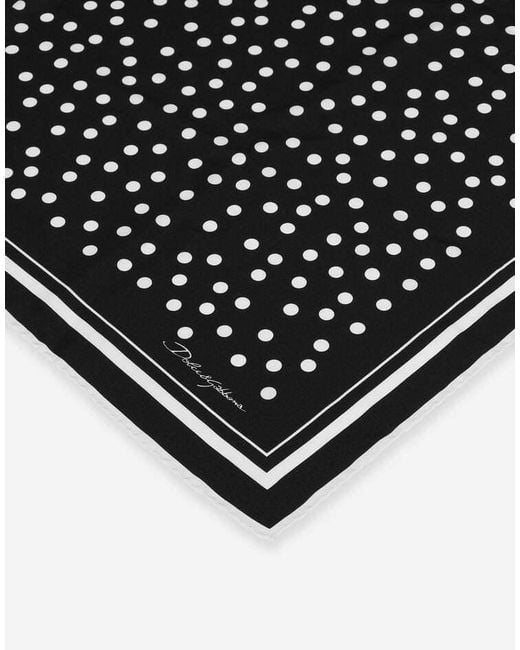 Dolce & Gabbana Black Polka Dot Printed Scarf