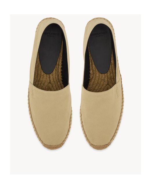 Saint Laurent Natural Logo Embroidered Slip-On Espadrilles for men