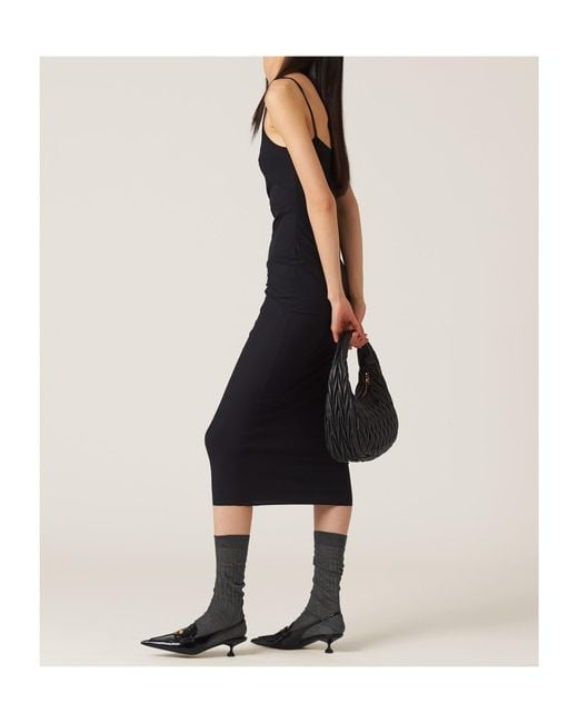 Miu Miu Black Logo-Detailed Sleeveless Dress