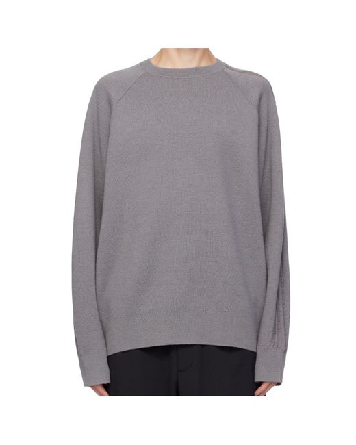 Y-3 Gray 3S Knit Crew Sweater for men