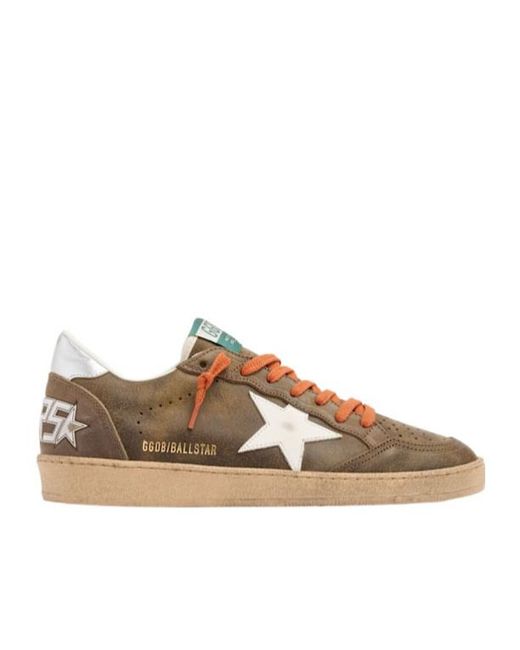 Golden Goose Deluxe Brand Brown Ballstar Waxed Suede Sneakers for men