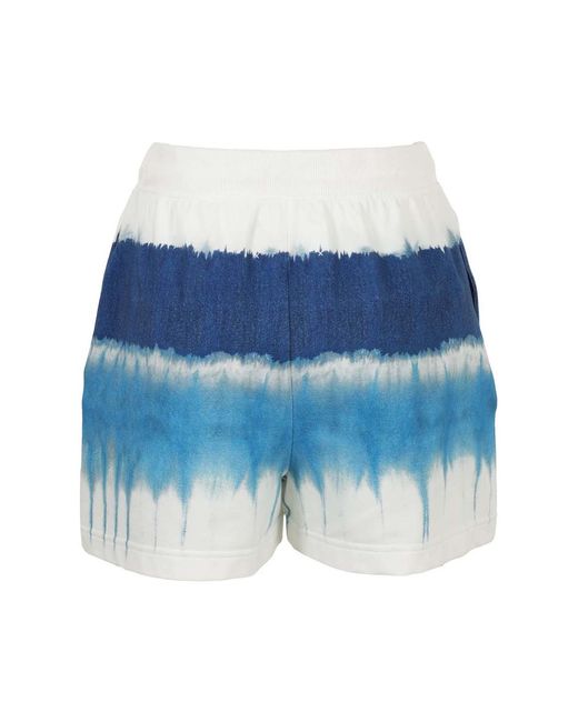 Alberta Ferretti Blue Tie-Dye Track Shorts