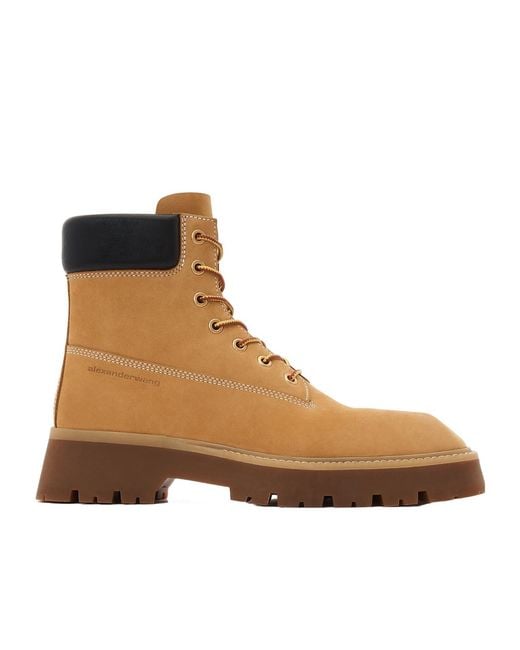 Alexander Wang Brown Throttle Lace-Up Ankle Boots