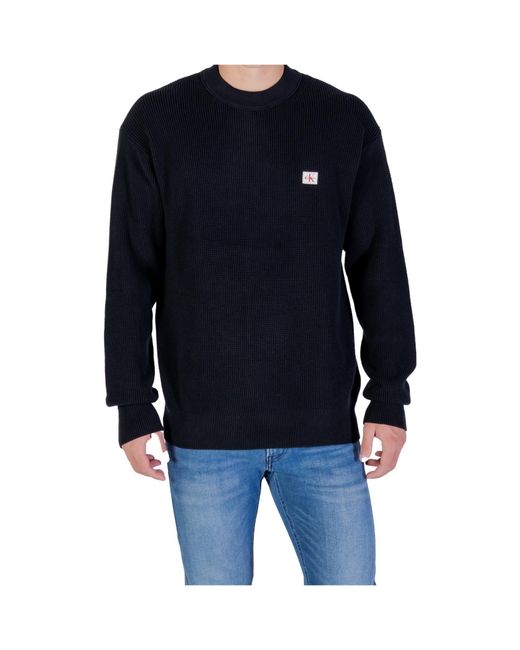 Calvin Klein Black Jeans Waffle Knit Jumper for men