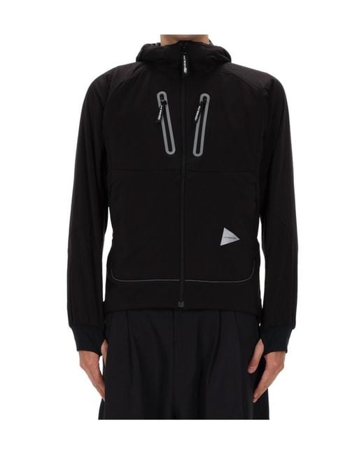 And Wander Brown Hooded Casual Jacket for men