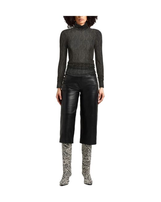 Isabel Marant Black Sheer Turtleneck Mesh Top