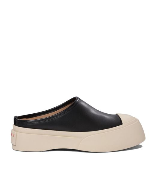 Marni Black Pablo Leather Flat Mules
