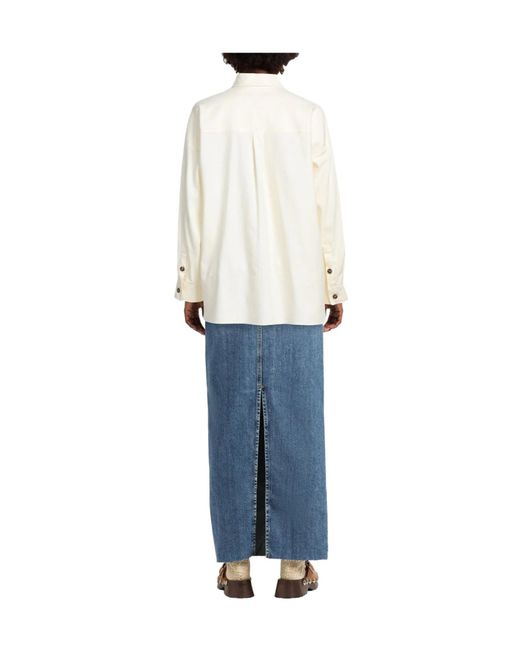 Weekend by Maxmara White Colored Loose-Fit Collared Shirt