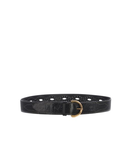 Pinko White Cut-Out Detailed Buckled Belt