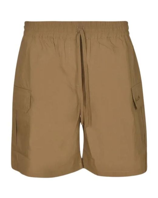 P.A.R.O.S.H. Natural Cargo-Pocket Drawstring Shorts