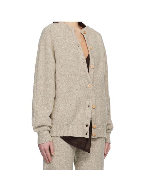 Baserange Natural Long Sleeve Cardigan