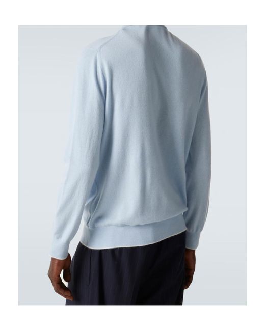 arch4 Blue Long-Sleeved Knit Polo Shirt for men