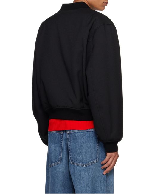 Jil Sander Blue Padded Bomber Jacket for men