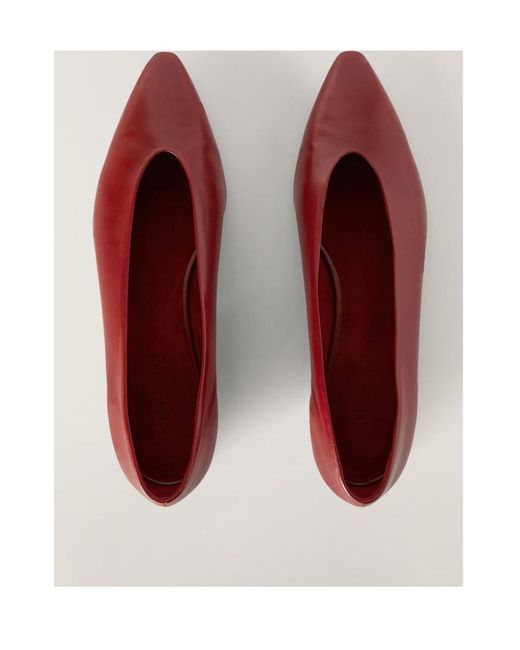 Loro Piana Red Rebecca Pointed Flat Shoes