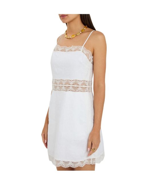 Staud White Comfortable Square Neck Dress
