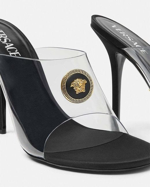 Versace White Vagabond Open-Toe Mules