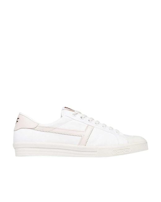 Tom Ford White Logo Casual Shoes for men
