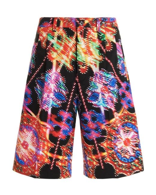 Dolce & Gabbana Red Luminaire Printed Shorts for men