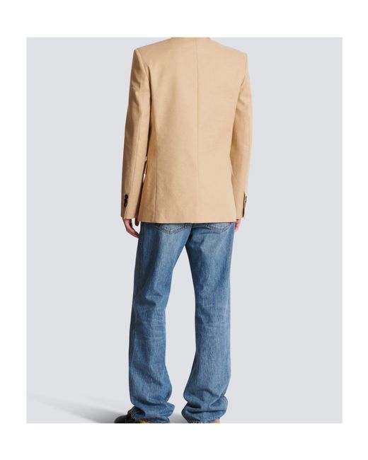 Balmain Natural Canvas 2-Buttons Jacket for men
