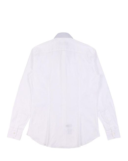 Ferragamo White Button Lapel Shirt for men