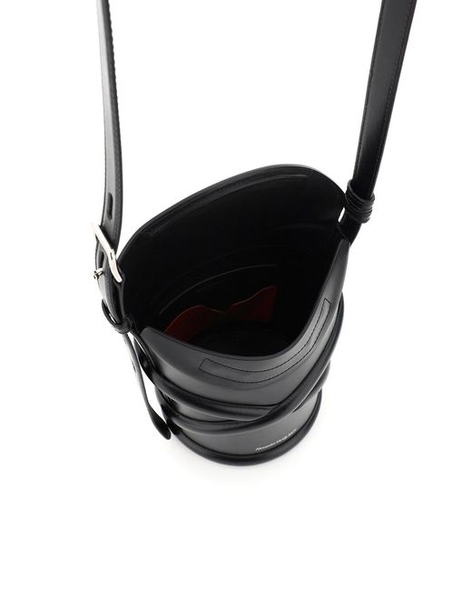 McQueen White Curve Small Bucket Bag