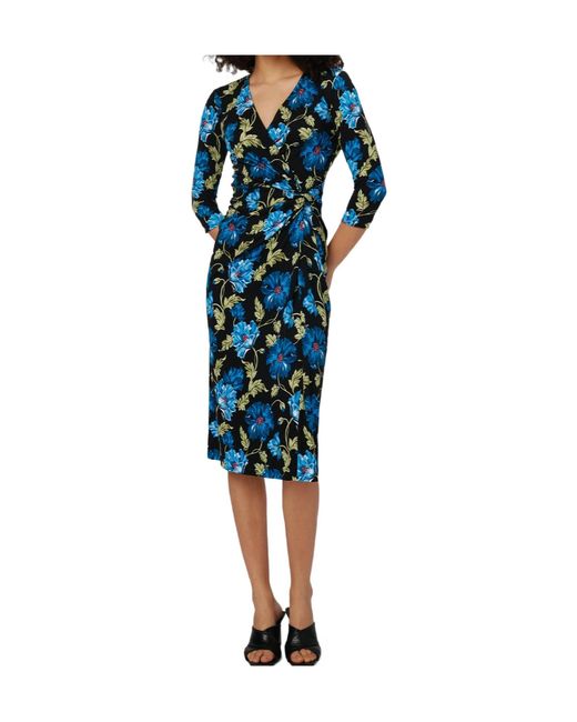 Diane von Furstenberg Blue Borris Midi Dress