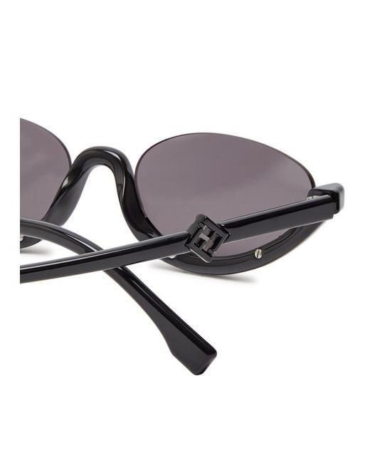Fendi White Cat-Eye Style Sunglasses