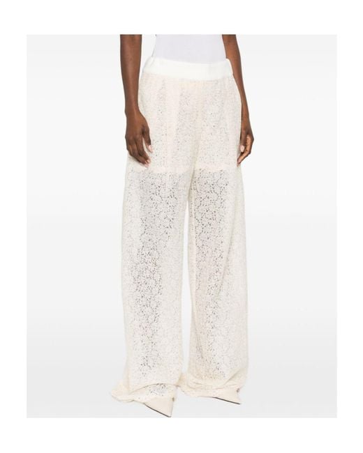 Ermanno Scervino White Scalloped Trousers