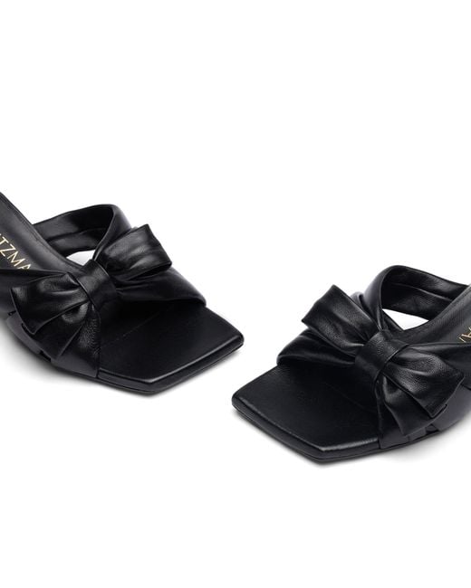 Stuart Weitzman Black Sofia Bow-Tie High-Heeled Sandals