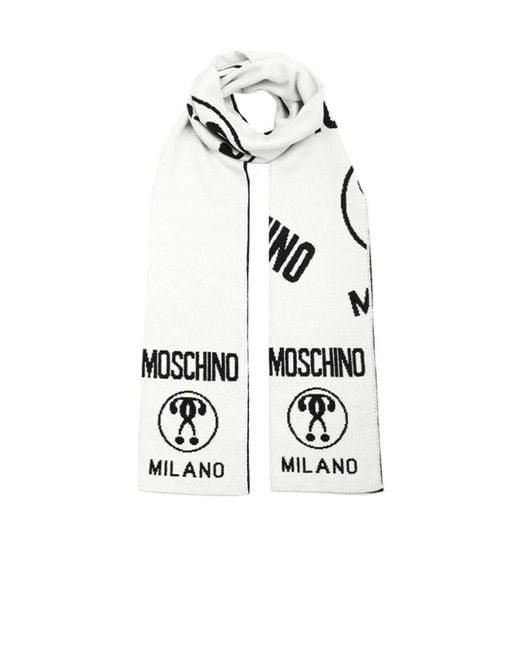 Moschino White Logo Detail Scarf for men