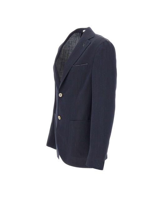 Eleventy Blue Single-Breasted Slim-Fit Blazer for men