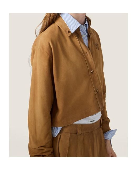 Miu Miu Natural Waxed Suede Shirt